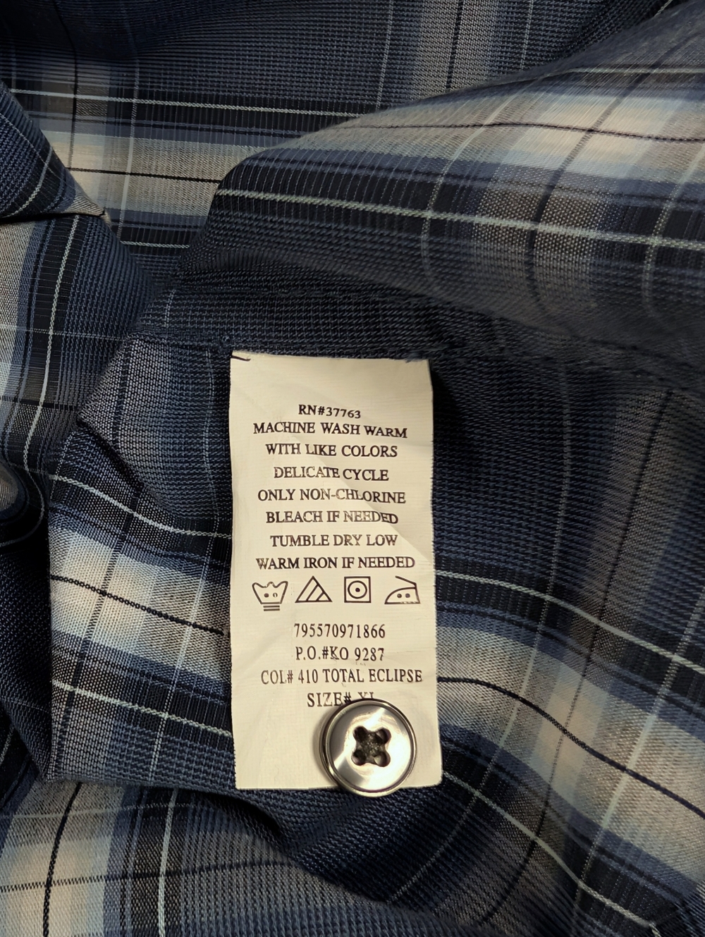 Axist Slim Fit Plaid Button Down Shirt XL Blue Short Sleeve Casual NWT - Picture 9 of 10